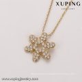 43398 xuping luxury snowflake shape 18k gold pendant necklace accessories for women jewelry